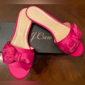 NWB JCrew Pink Satin Slides